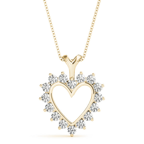 Heart Round Cut 14k White Gold Moissanite Pendant