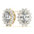 Halo Oval Snowflake 14k Yellow Gold Moissanite Stud Earrings