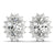 Halo Oval Snowflake Platinum Moissanite Stud Earrings