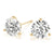 4.00 ct wt 3-Prong Round 14k Yellow Gold Moissanite Solitaire Stud Earrings