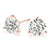 1.50 ct wt 3-Prong Round 14k Rose Gold Moissanite Solitaire Stud Earrings