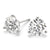 4.00 ct wt 3-Prong Round Platinum Moissanite Solitaire Stud Earrings