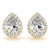 Halo Pear 14k White Gold Moissanite Basket Stud Earrings