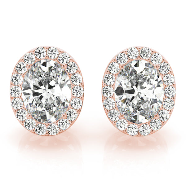 Oval Cut Diamond Earrings, Oval Halo Earrings, White Gold Oval Shaped Stud  Earrings, Stud Diamond Earrings, 0,60 Ct Oval Diamond Earrings - Etsy