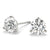 3-Prong Round 14k Yellow Gold Basket Moissanite Solitaire Stud Earrings