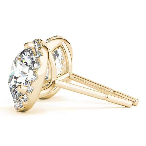 Halo Round Platinum Moissanite Martini Stud Earrings