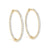 2-Inch, Inside Out 4-Prong 14k White Gold Moissanite Hoop Earrings