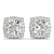 Halo Cushion Platinum Florette Moissanite Stud Earrings