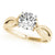 4-Prong Round Solitaire Twist Open Band 14k Yellow Gold Moissanite Engagement Ring