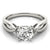 4-Prong Round Solitaire Twist Open Band 14k White Gold Moissanite Engagement Ring
