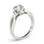4-Prong Round Solitaire Twist Open Band Platinum Moissanite Engagement Ring