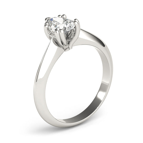 5-Prong Pear Solitaire Platinum Moissanite Engagement Ring