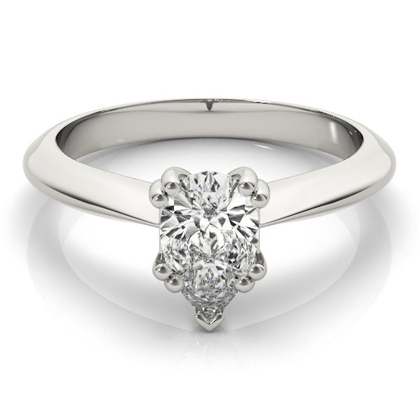 5-Prong Pear Solitaire 14k White Gold Moissanite Engagement Ring