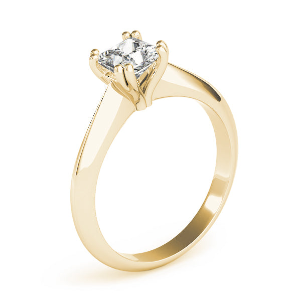 4-Prong Princess Solitaire 14k Yellow Gold Moissanite Engagement Ring
