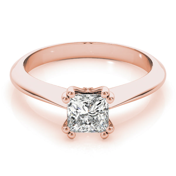 4-Prong Princess Solitaire 14k Rose Gold Moissanite Engagement Ring
