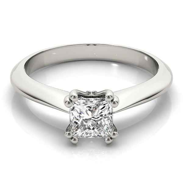 4-Prong Princess Solitaire 14k White Gold Moissanite Engagement Ring