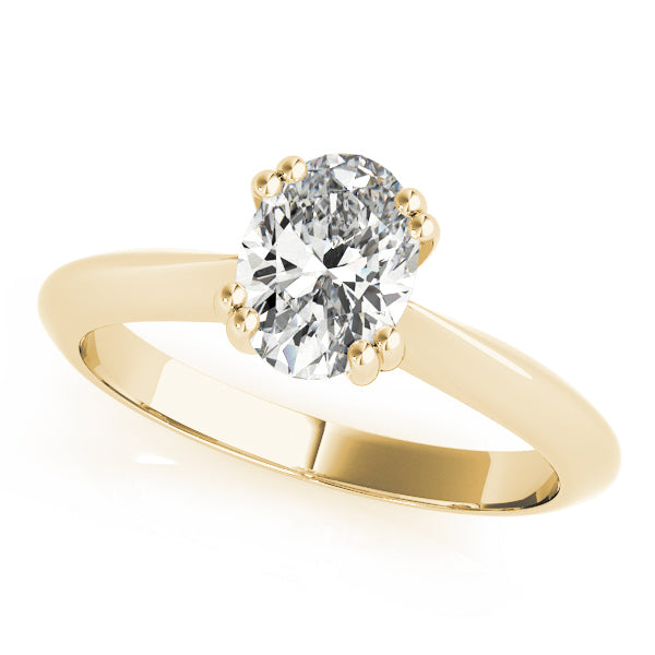 4-Prong Oval Solitaire 14k Yellow Gold Moissanite Engagement Ring
