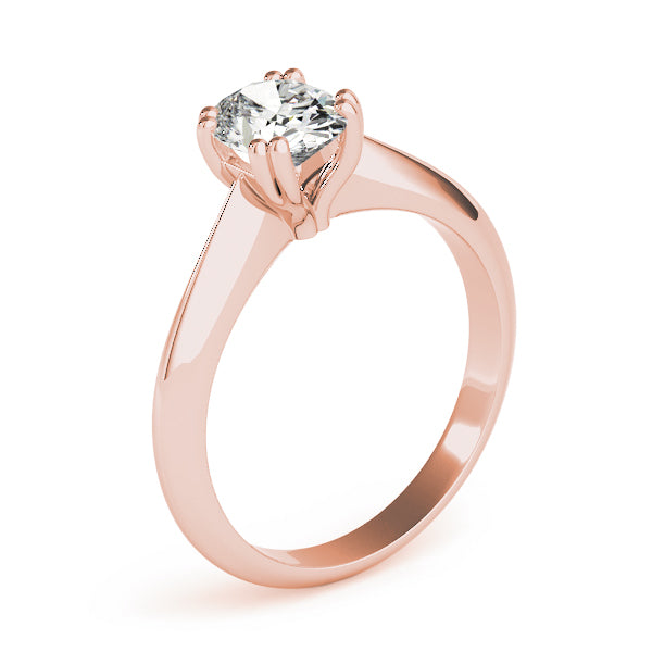 4-Prong Oval Solitaire 14k Rose Gold Moissanite Engagement Ring
