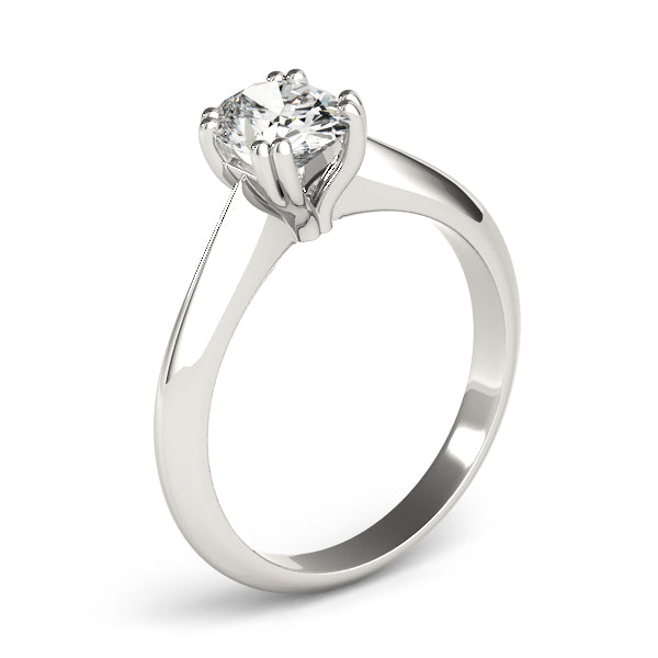4-Prong Oval Solitaire Platinum Moissanite Engagement Ring