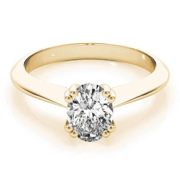 4-Prong Oval Solitaire 14k Yellow Gold Moissanite Engagement Ring