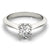 4-Prong Oval Solitaire Platinum Moissanite Engagement Ring