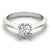 4-Prong Oval Solitaire 14k White Gold Moissanite Engagement Ring