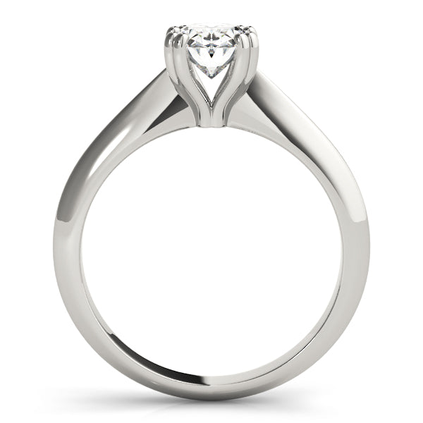 4-Prong Oval Solitaire 14k White Gold Moissanite Engagement Ring
