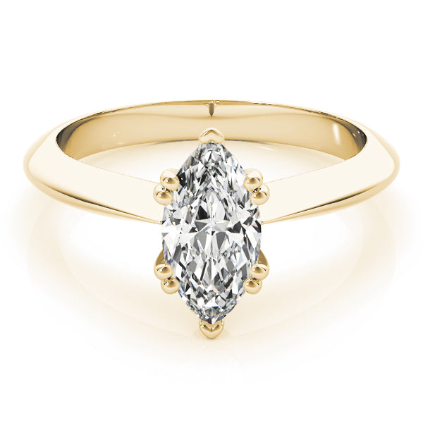 6-Prong Marquise Solitaire 14k Yellow Gold Moissanite Engagement Ring