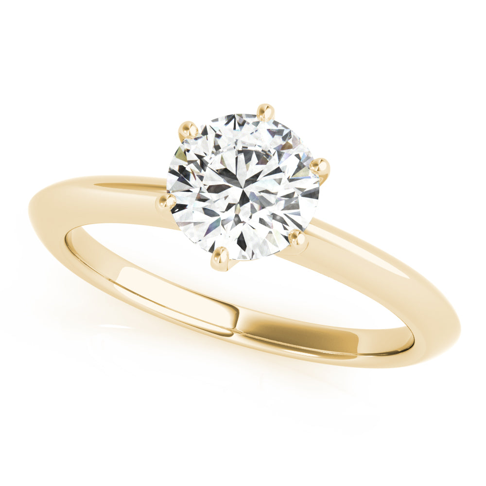 6-Prong Round Solitaire 14k Rose Gold Moissanite Engagement Ring