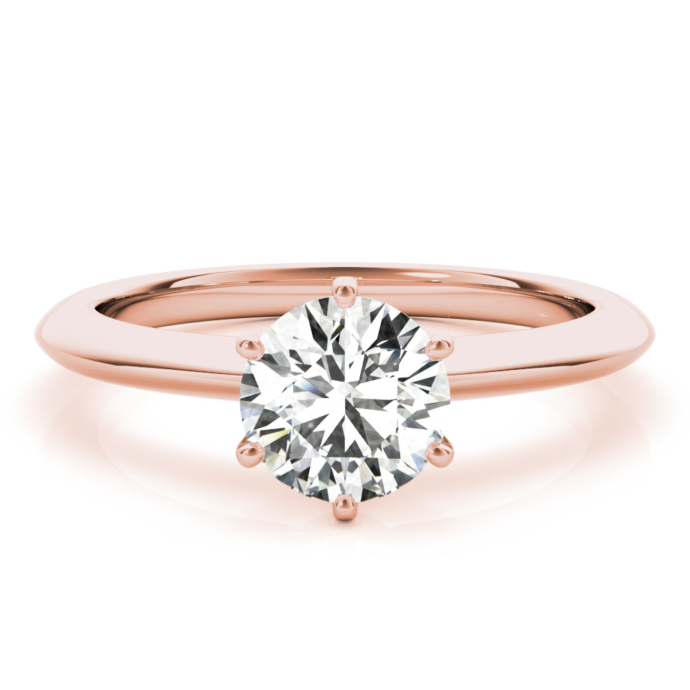 6-Prong Round Solitaire 14k White Gold Moissanite Engagement Ring