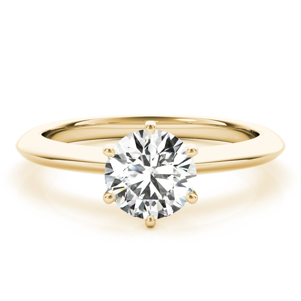 6-Prong Round Solitaire 14k White Gold Moissanite Engagement Ring