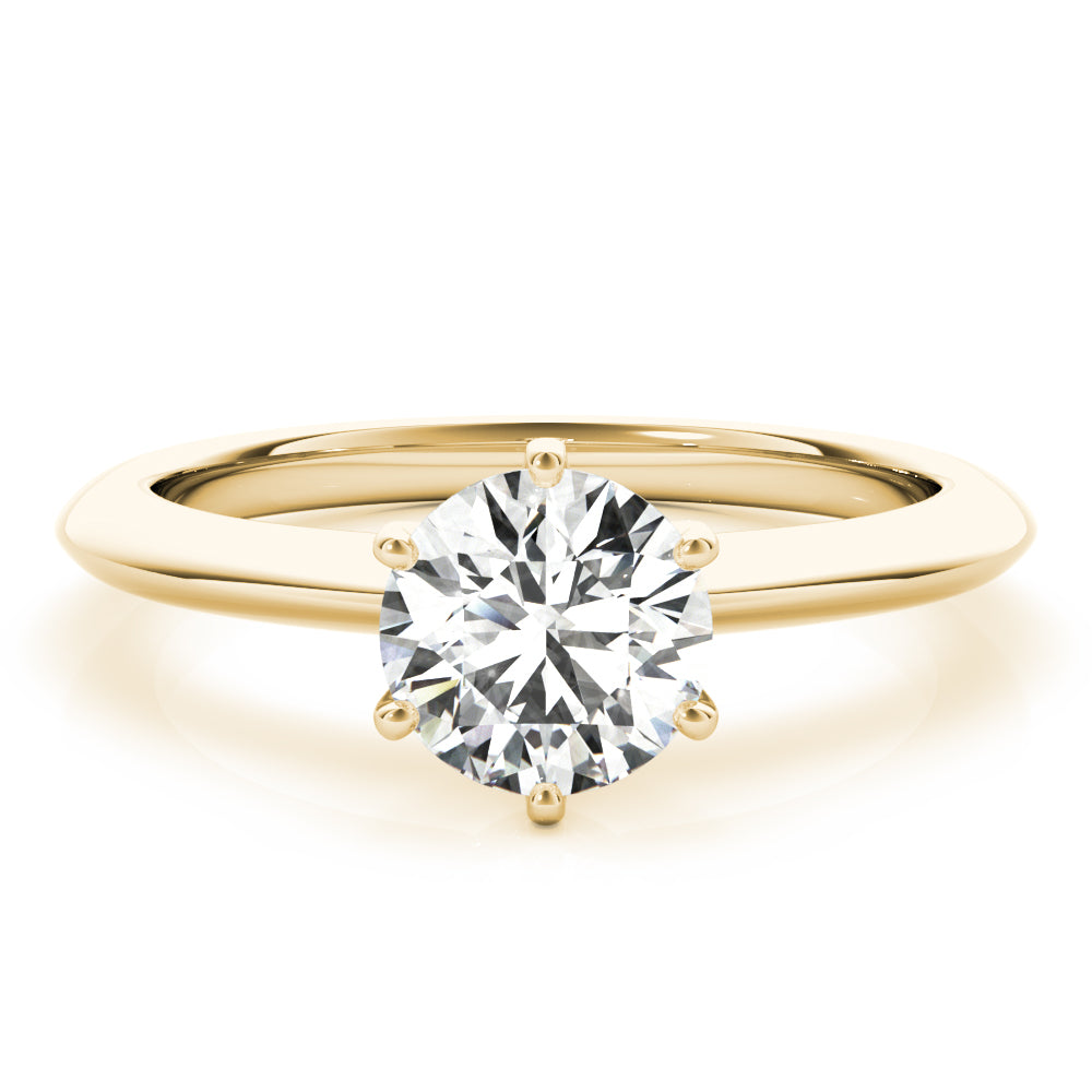 6-Prong Round Solitaire 14k Rose Gold Moissanite Engagement Ring
