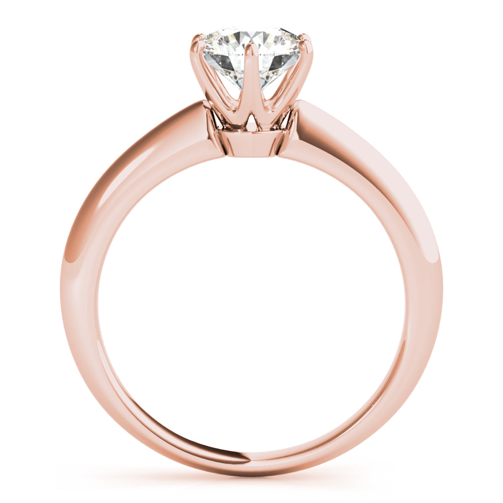 6-Prong Round Solitaire 14k Rose Gold Moissanite Engagement Ring