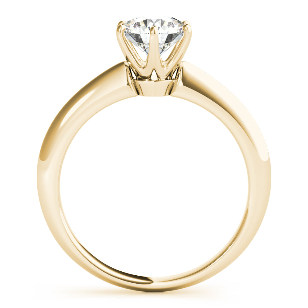 6-Prong Round Solitaire 14k Yellow Gold Moissanite Engagement Ring