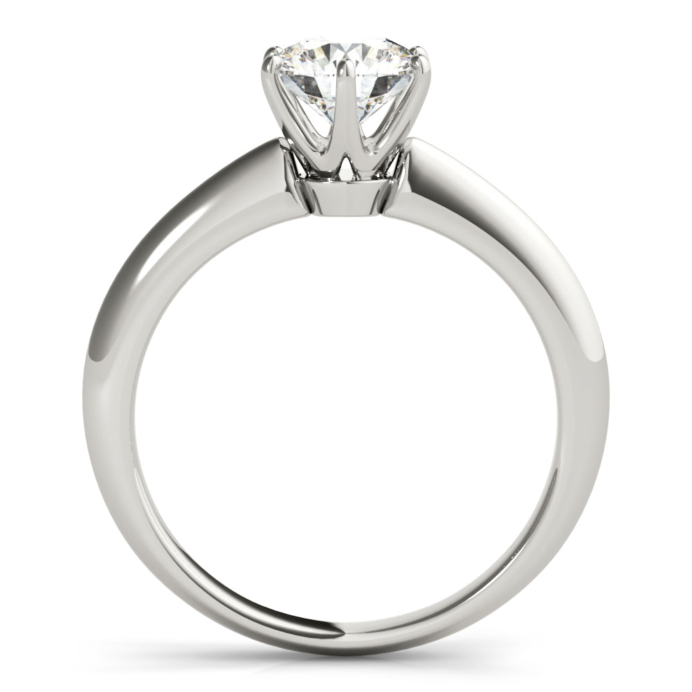 6-Prong Round Solitaire 14k White Gold Moissanite Engagement Ring