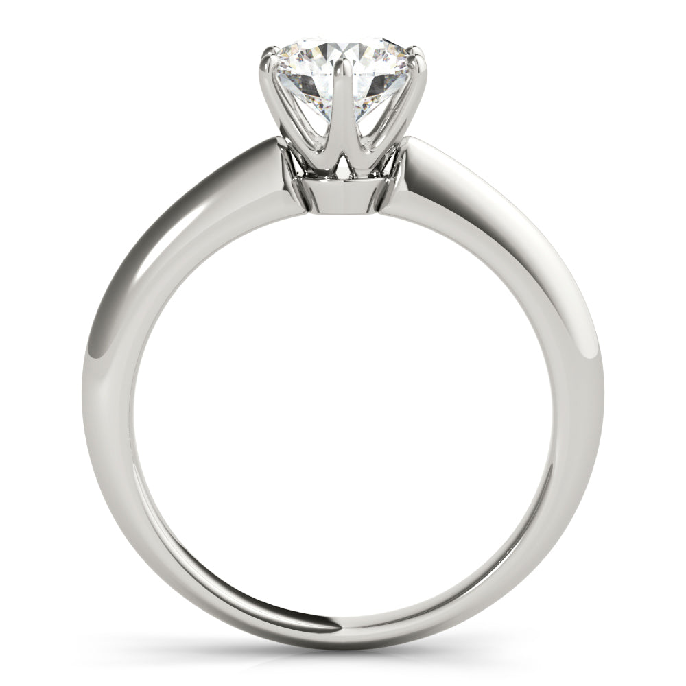 6-Prong Round Solitaire 14k Yellow Gold Moissanite Engagement Ring