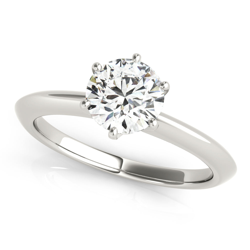 6-Prong Round Solitaire 14k Yellow Gold Moissanite Engagement Ring