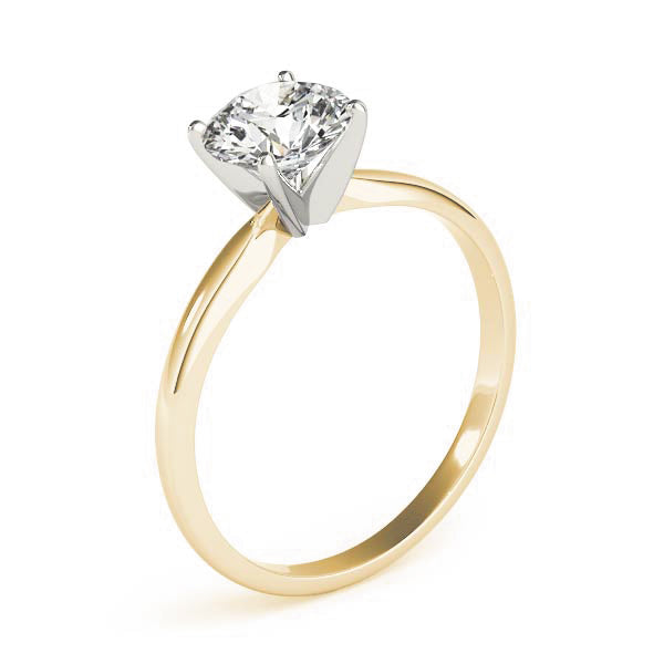 4-Prong Round Solitaire 14k Yellow Gold Moissanite Engagement Ring