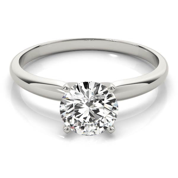 4-Prong Round Solitaire 14k White Gold Moissanite Engagement Ring