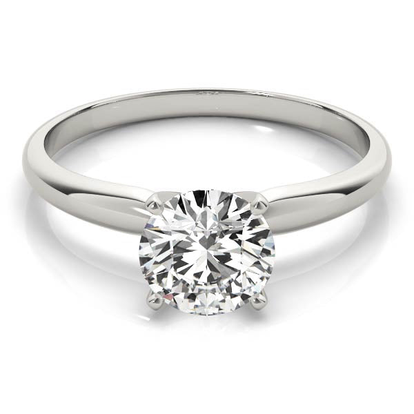 4-Prong Round Solitaire Platinum Moissanite Engagement Ring