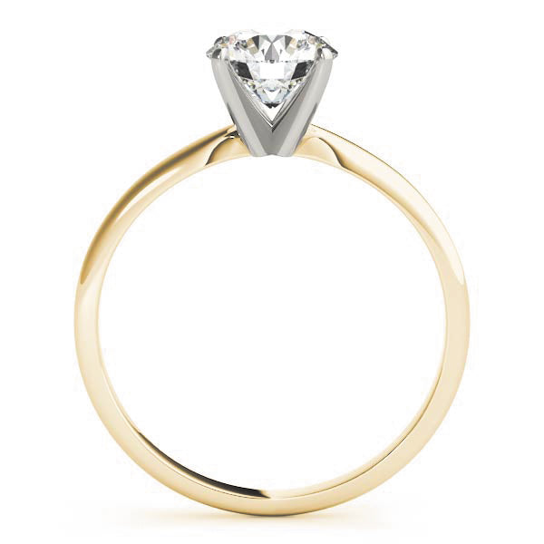 4-Prong Round Solitaire 14k Yellow Gold Moissanite Engagement Ring