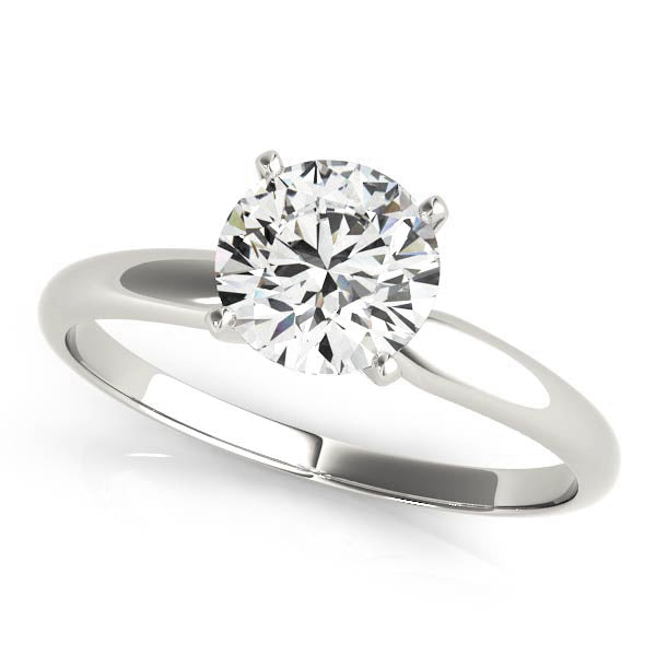 4-Prong Round Solitaire Platinum Moissanite Engagement Ring