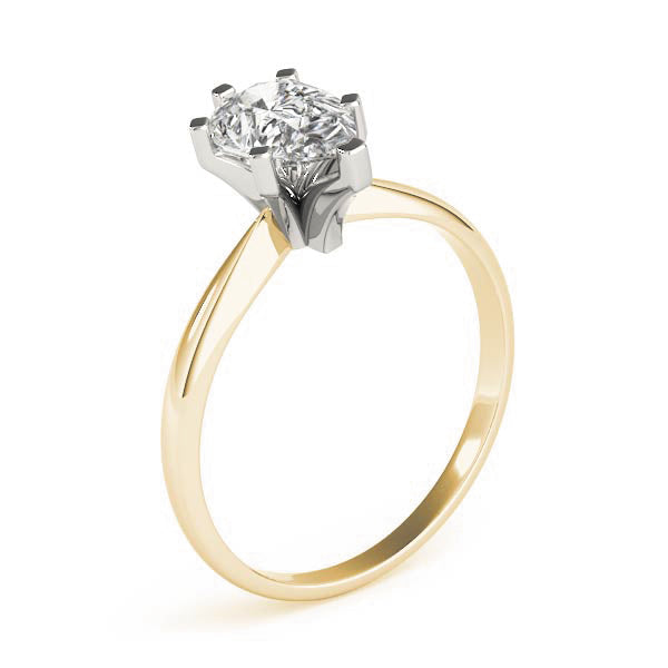 6-Prong Pear Solitaire Platinum Moissanite Engagement Ring