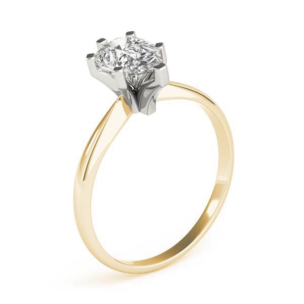 6-Prong Pear Solitaire 14k Yellow Gold Moissanite Engagement Ring