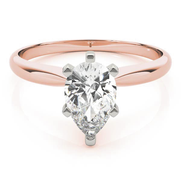 6-Prong Pear Solitaire 14k Yellow Gold Moissanite Engagement Ring