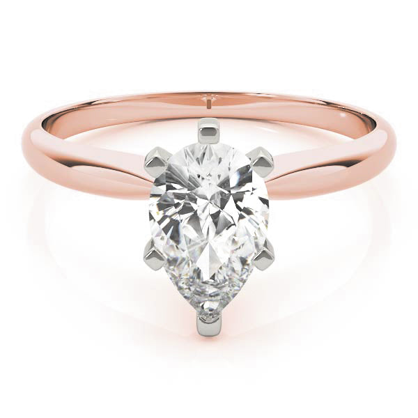 6-Prong Pear Solitaire Platinum Moissanite Engagement Ring