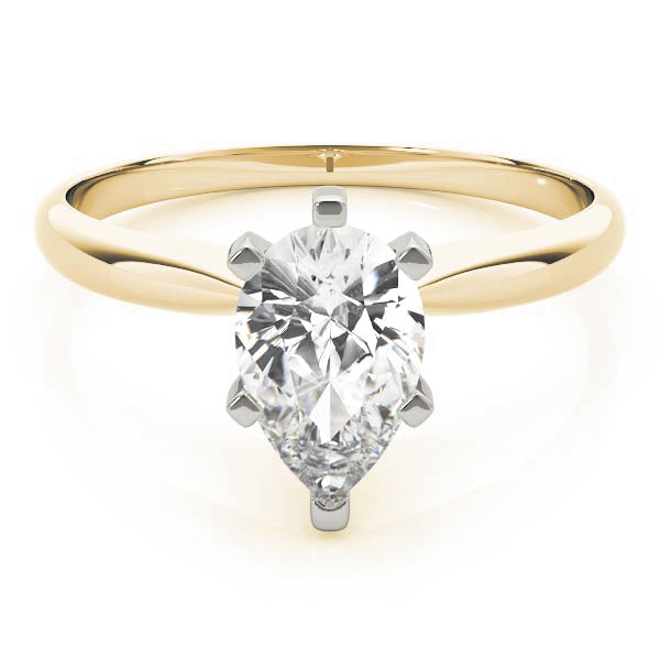 6-Prong Pear Solitaire Platinum Moissanite Engagement Ring