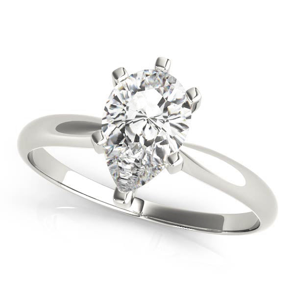 6-Prong Pear Solitaire 14k Yellow Gold Moissanite Engagement Ring
