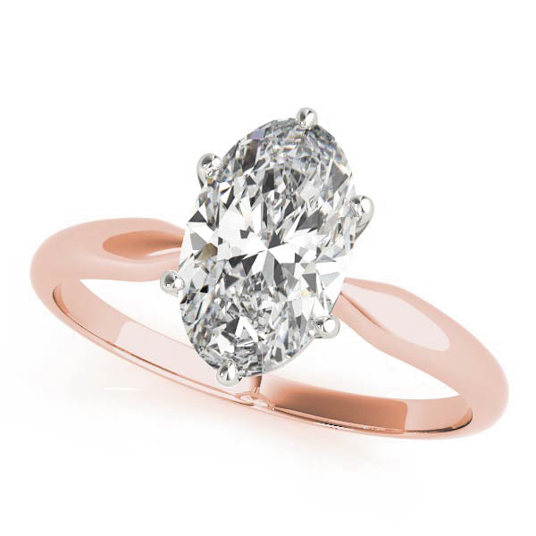6-Prong Oval Solitaire 14k Rose Gold Moissanite Engagement Ring