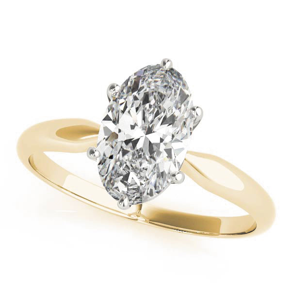 6-Prong Oval Solitaire 14k Yellow Gold Moissanite Engagement Ring